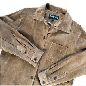 Vintage Allagash Women’s Suede Leather Button Down Shirt Jacket Size S Y2K 90s